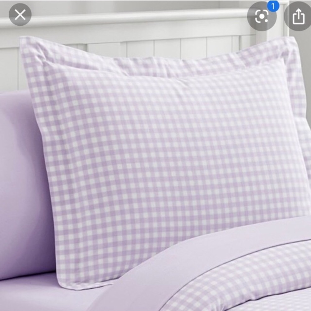 Pottery Barn Kids Gingham Plaid purple sham